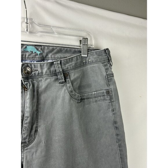 Tommy Bahama Pants Mens 35x32 Gray Flat Front Stretch Chino Casual Relaxed Fit - Picture 13 of 16
